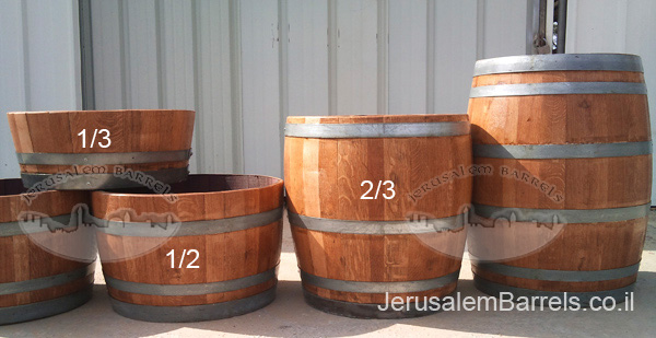חביות יין משומשות בגדלים שונים